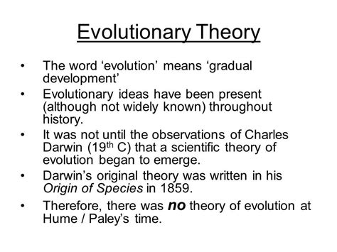 evolutionary theory quizlet